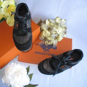 🧡🖤🧡 ROCKET DOG BLACK/GOLD/BRONZE SPARKLE SNEAKERS – SIZE 7 - VINTAGE 🖤🧡🖤